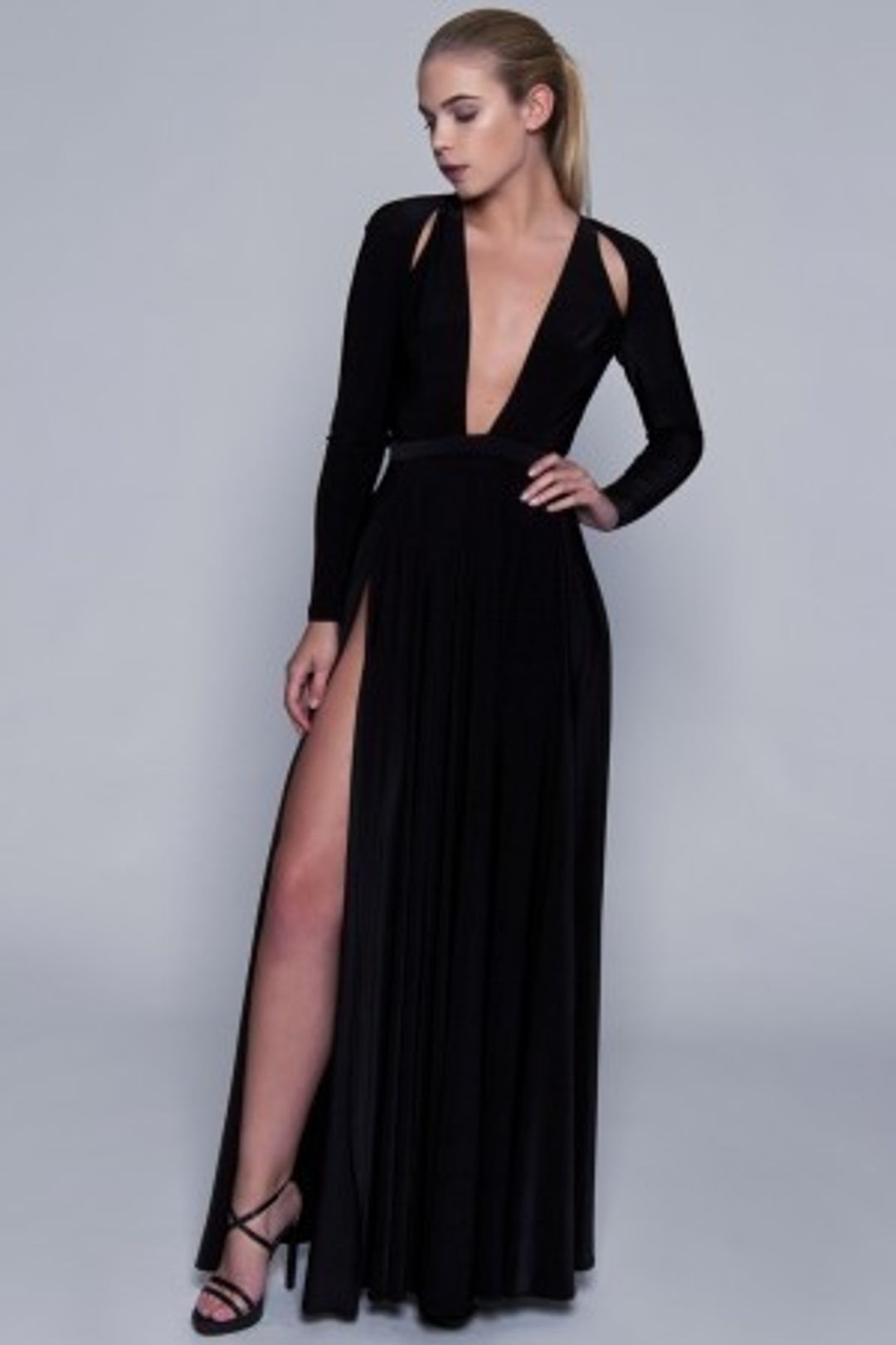 Envy black Abyss by Abby gown for rent on The Volte - main image