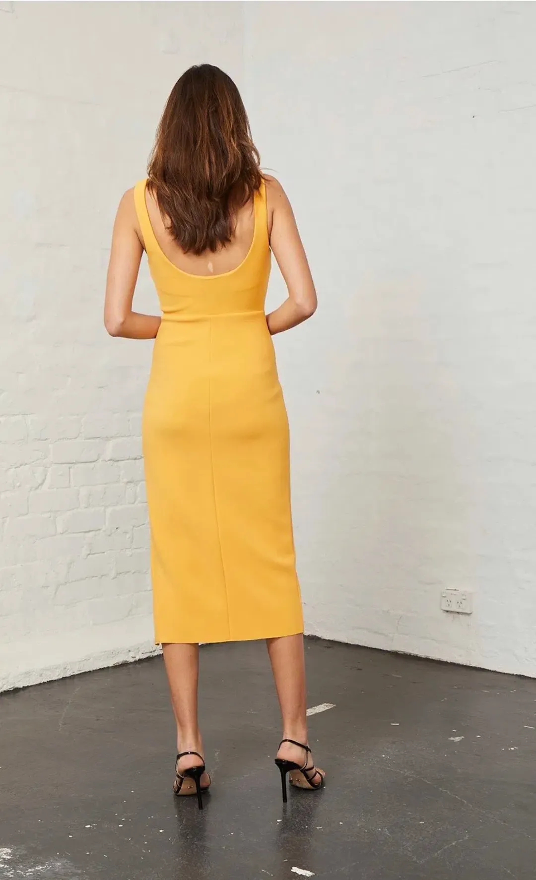 Bec & Bridge Elle Midi Dress Yellow Size 6 for rent on The Volte - main image