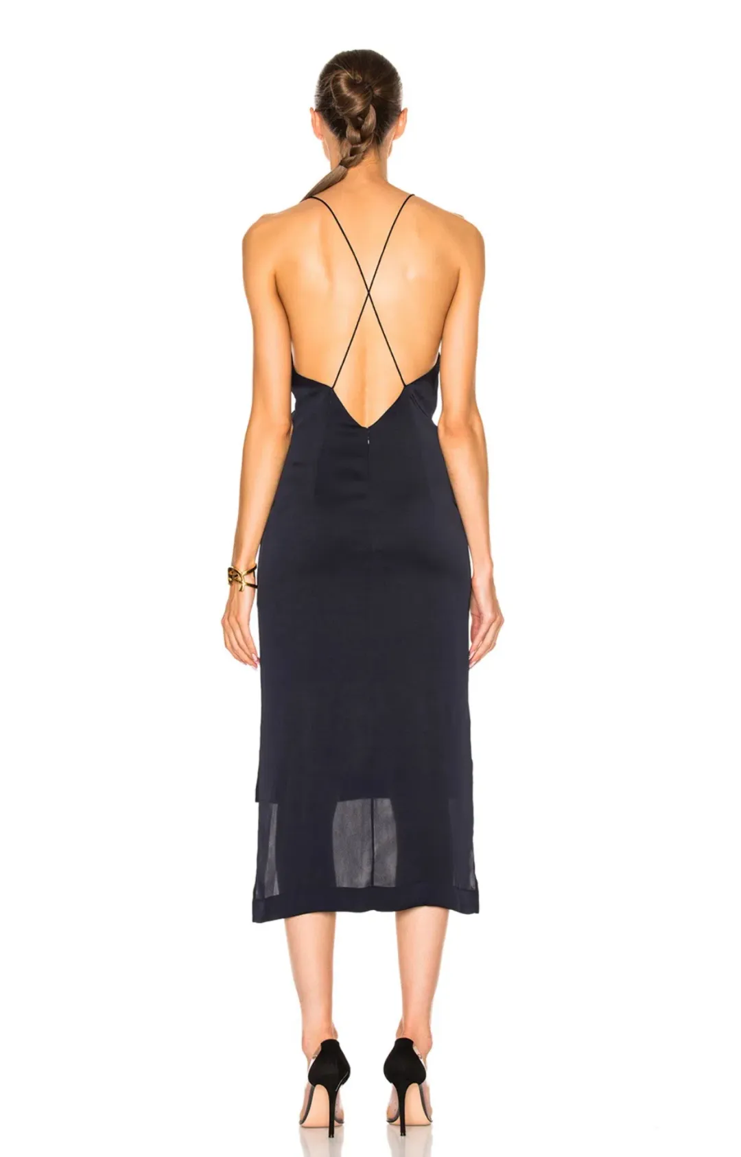 Dion Lee Fine Line Dress Black Size 12 for rent on The Volte - main image