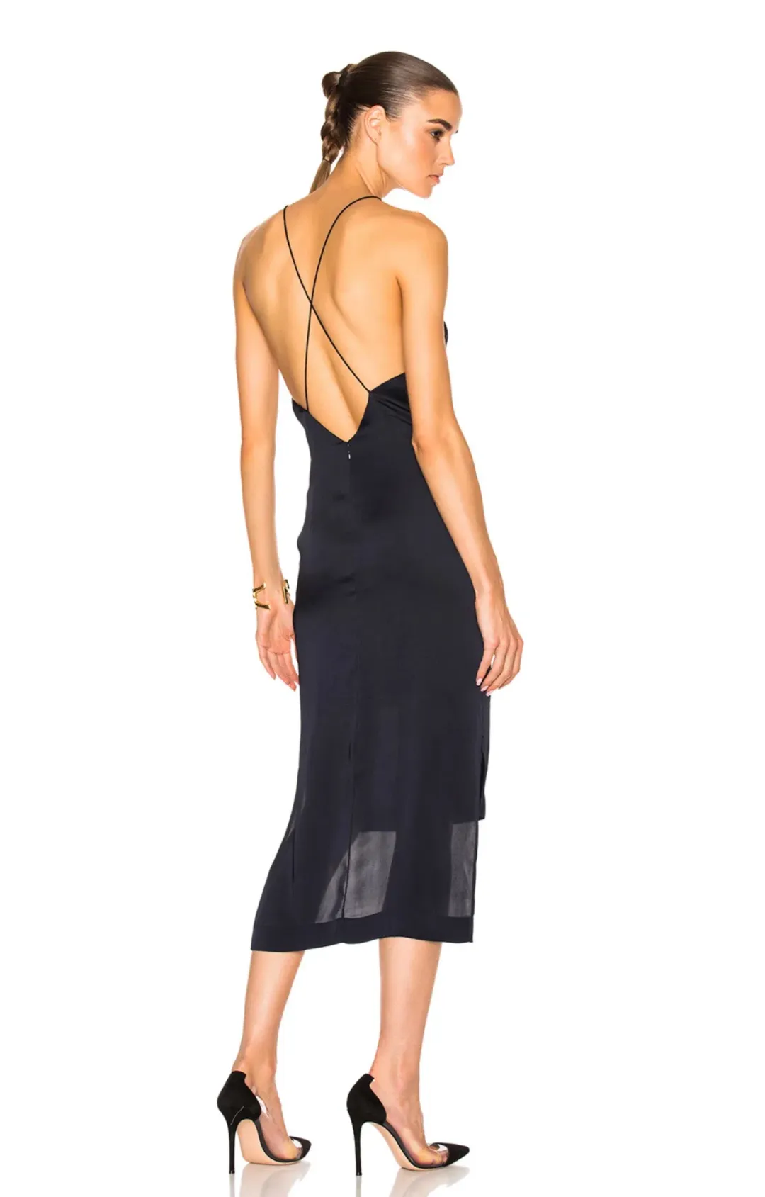 Dion Lee Fine Line Dress Black Size 12 for rent on The Volte - main image