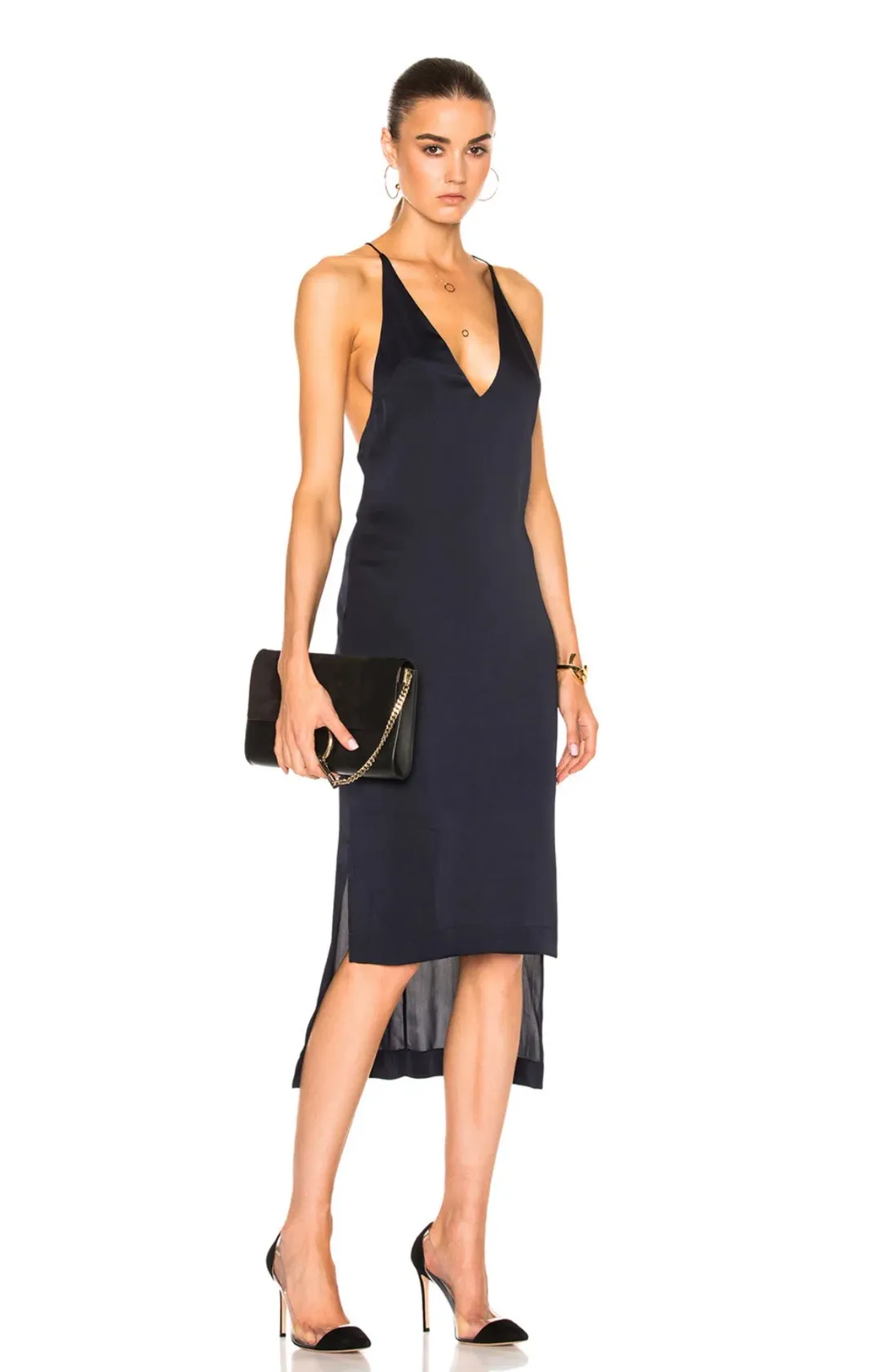 Dion Lee Fine Line Dress Black Size 12 for rent on The Volte - main image