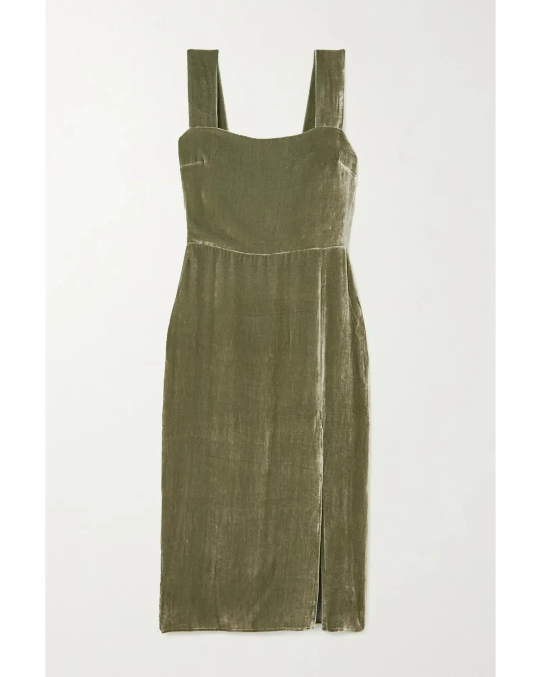 Reformation Velvet Midi Dress Artichoke Size AU 4  for rent on The Volte - main image