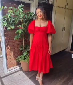 Steele Luna Midi Dress Scarlet Size 8 for rent on The Volte - image 3