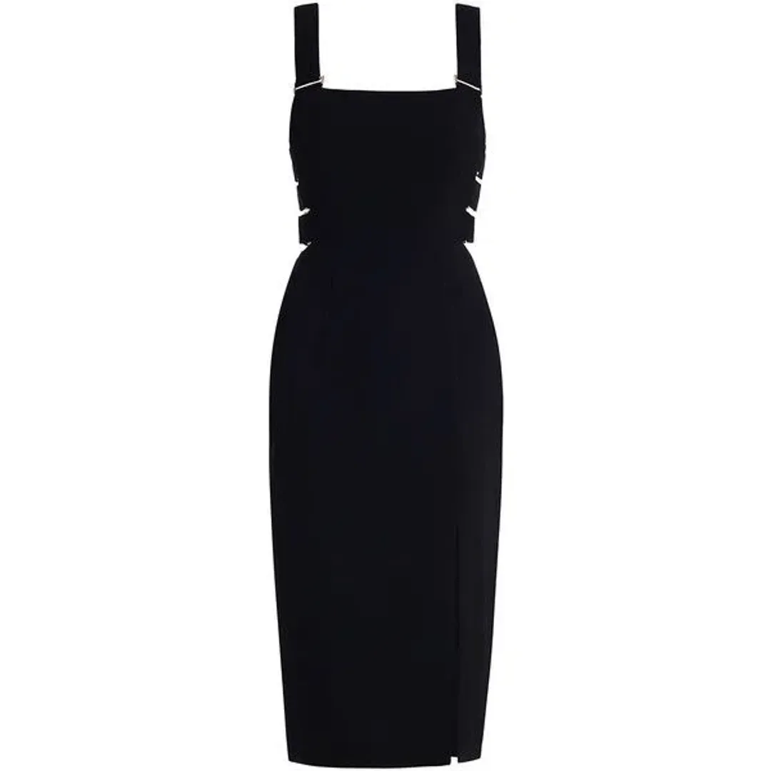 Zimmermann The Stretch Crepe Buckle Dress Black Size 2/Au 12 for rent on The Volte - main image