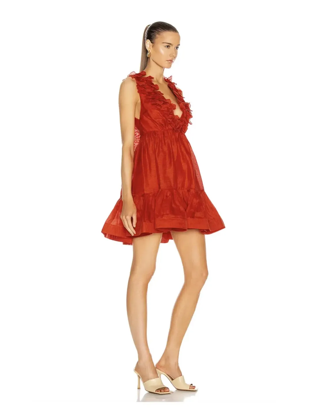 Zimmermann Lovestruck Garland Mini Dress Red Size 3 / Au 14  for rent on The Volte - main image