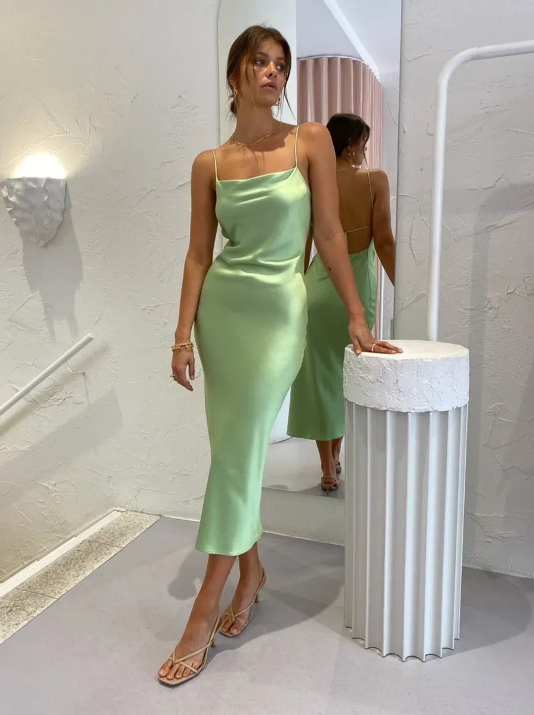 Bec & Bridge Apple Eyes Midi Dress Green Size 8 for rent on The Volte - main image