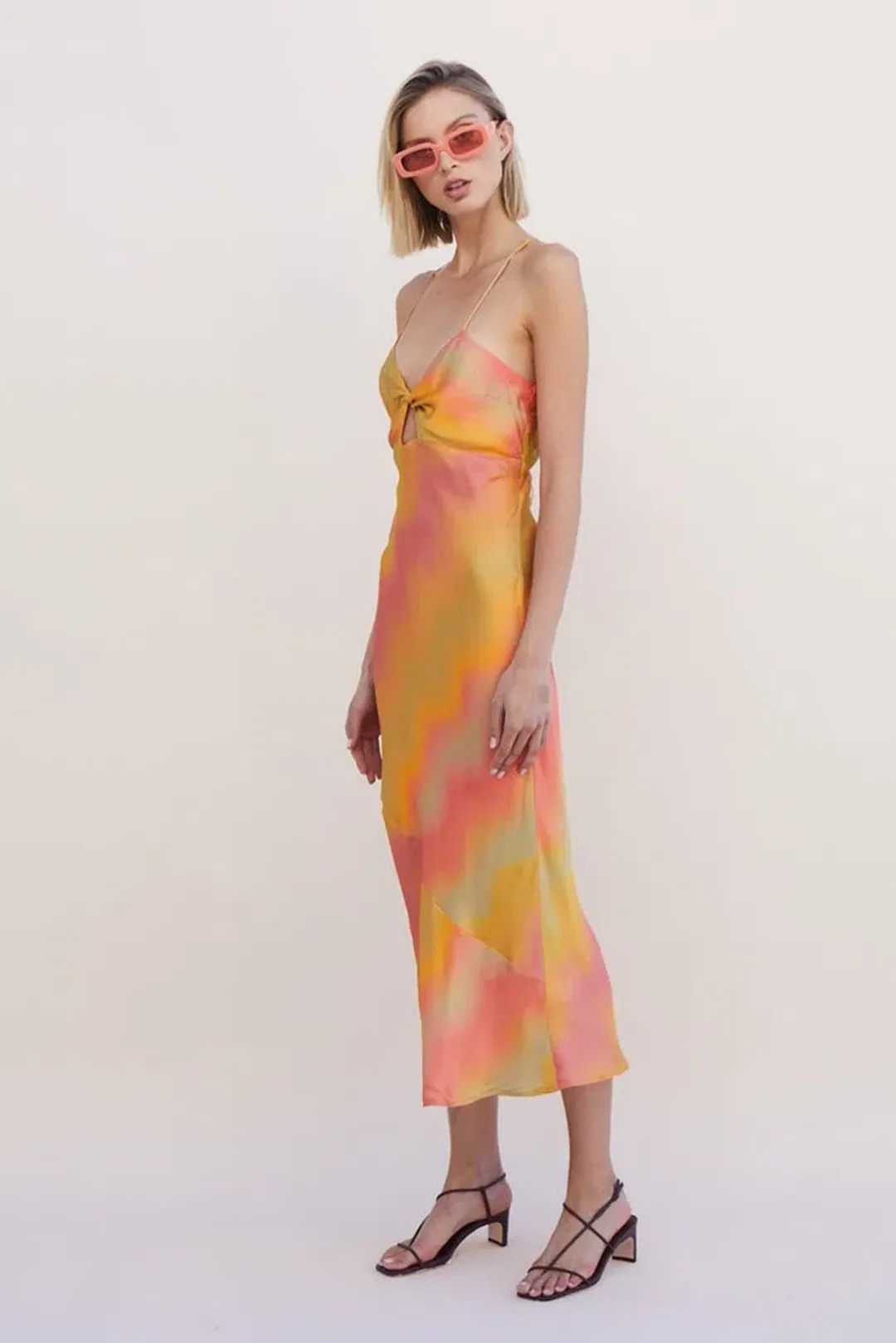 Suboo Sundown Twist Front Slip Dress Sunset Ombre Size L / Au 12 for rent on The Volte - main image