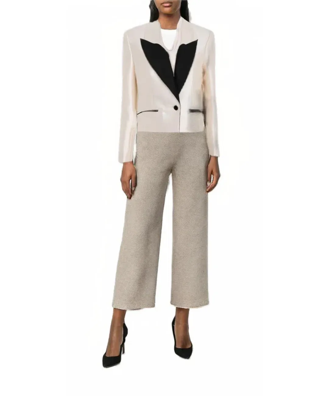 Zimmermann Cropped Tuxedo Jacket Milk Size 1 / Au 10 for rent on The Volte - main image