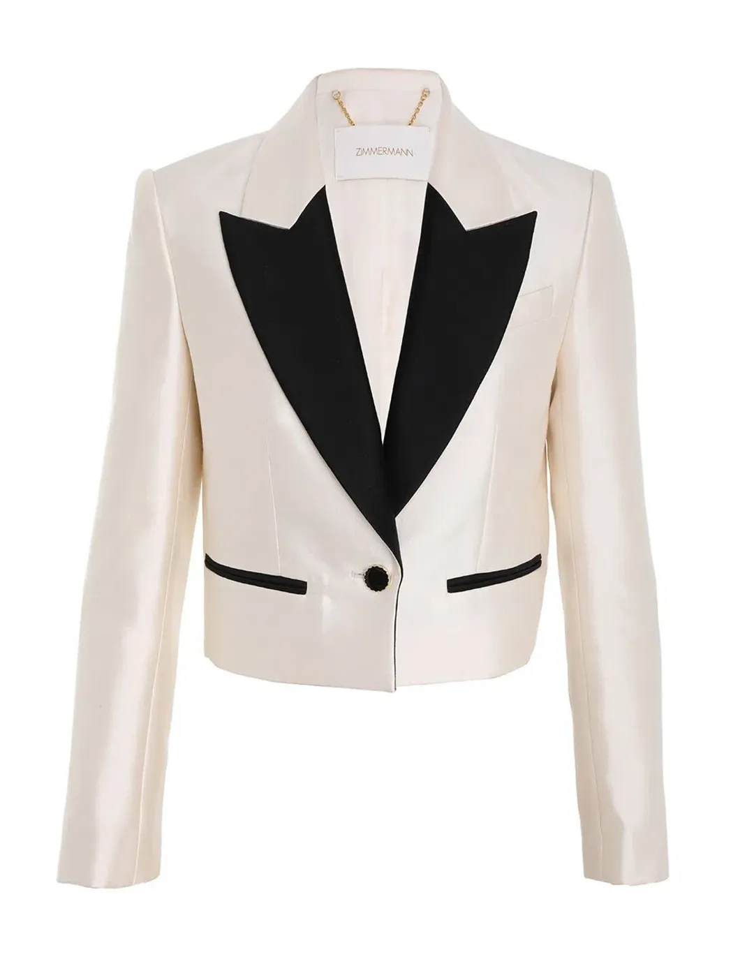 Zimmermann Cropped Tuxedo Jacket Milk Size 1 / Au 10 for rent on The Volte - main image