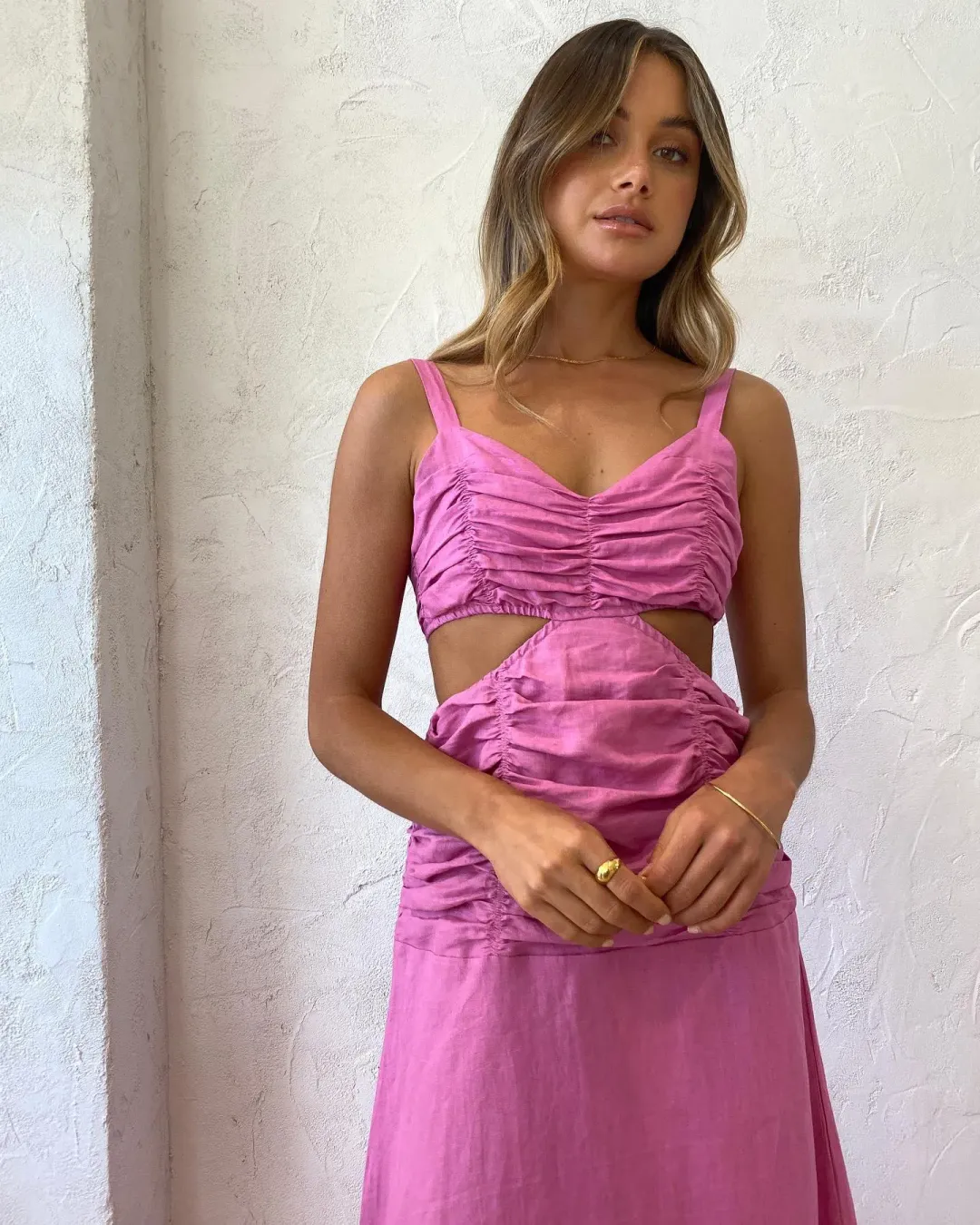 Suboo Aster Cut Out Maxi Dress Fuchsia Size L / Au 12 for rent on The Volte - main image