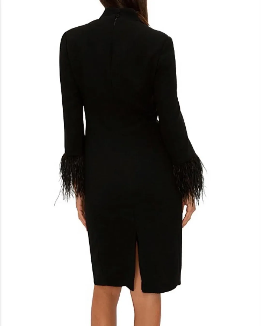 Carla Zampatti Feather Cocktail Dress Black Size 4 for rent on The Volte - main image