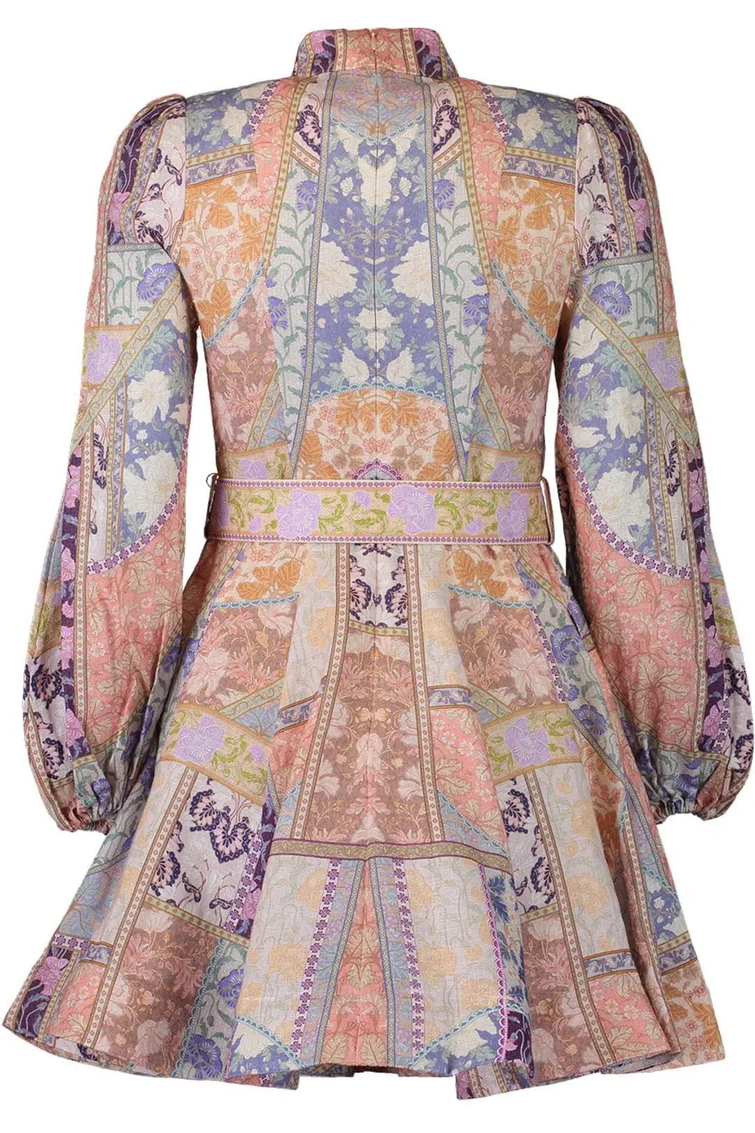 Zimmermann Kaleidoscope Buttoned Mini Dress Multi Swirl Floral Size 1 / Au 10 for rent on The Volte - main image