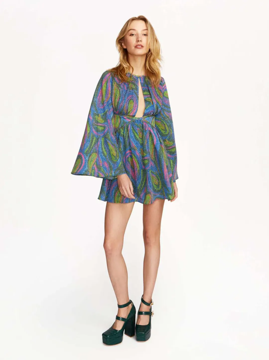 Alice McCall Swan Lake Mini Dress Paisley Glitter Clover Size 6 for rent on The Volte - main image