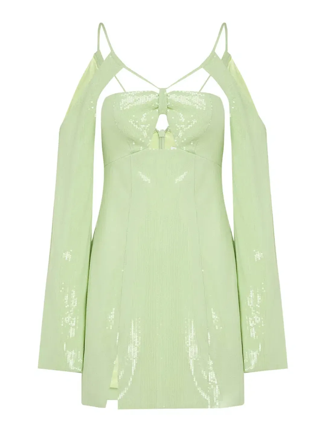 Alice McCall Night Sky Mini Dress Lime Cream Size 12 for rent on The Volte - main image
