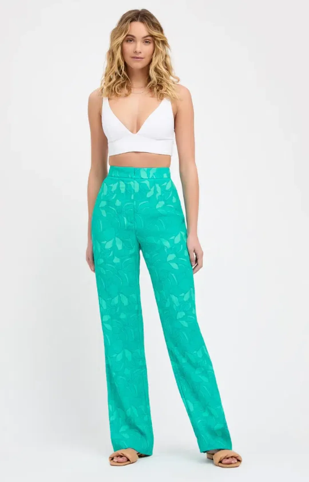 Kookai Annika Pants Aqua Green Size AU 14 for rent on The Volte - main image