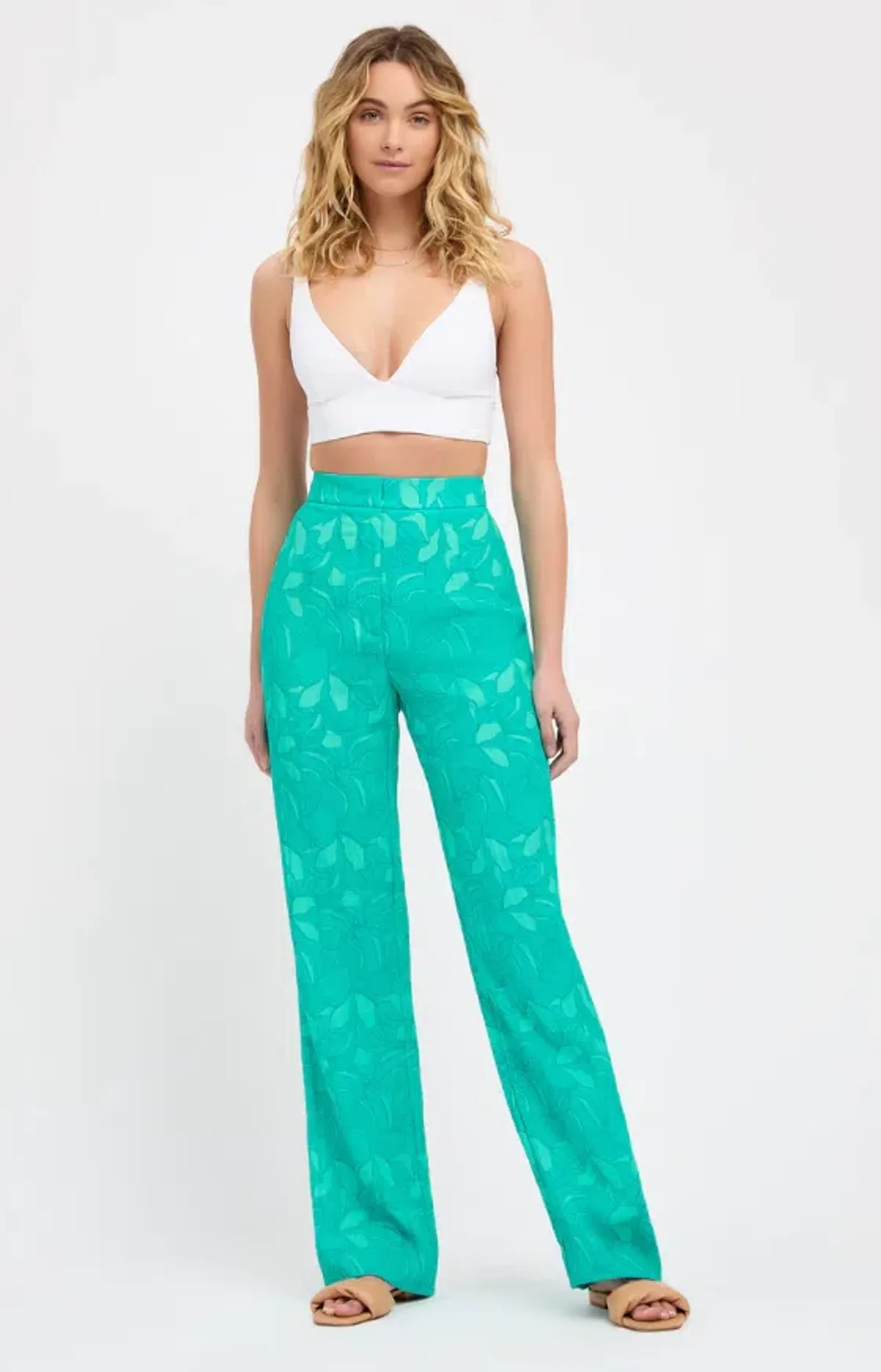 Kookai Annika Pants Aqua Green Size AU 14 for rent on The Volte - main image