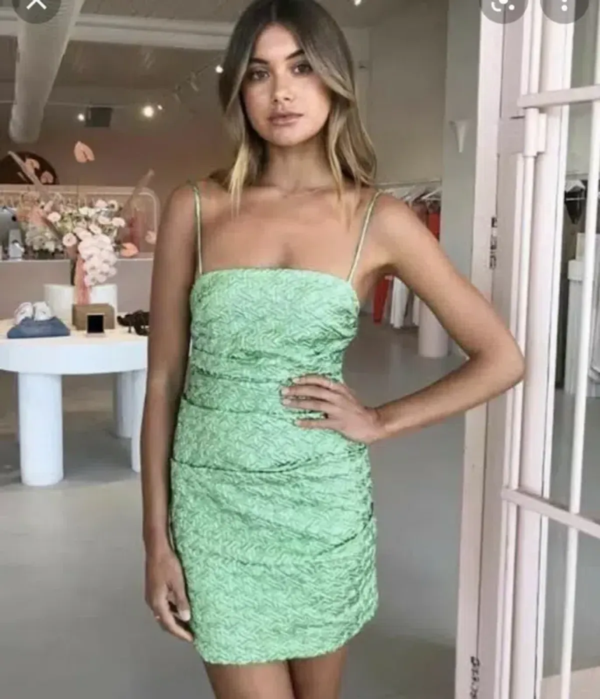 Bec & Bridge Apple Mini Dress Green Size 10 for rent on The Volte - main image