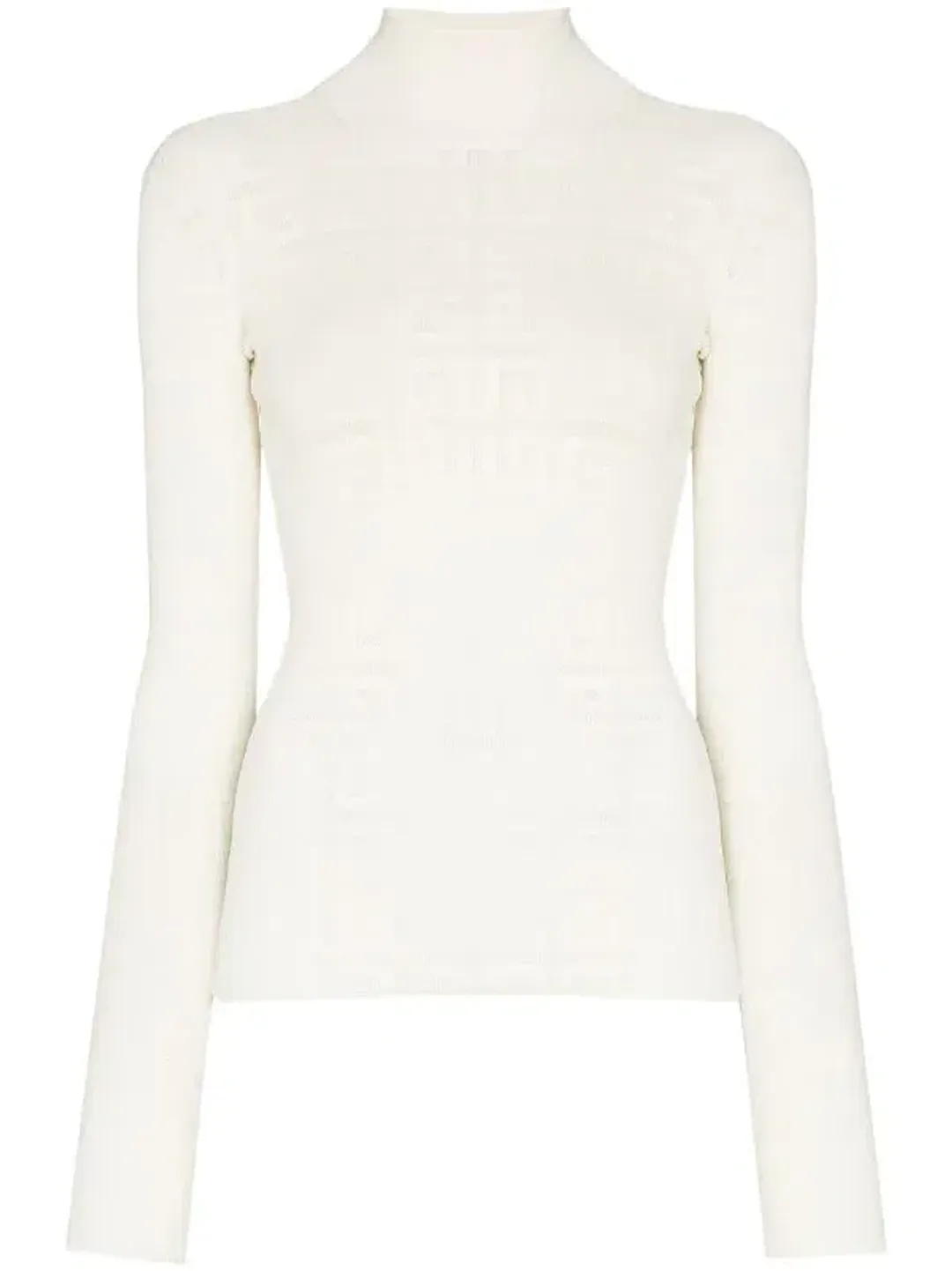 Givenchy  Long Sleeve Jacquard Knit Top White Size 10 for rent on The Volte - main image