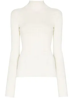 Givenchy  Long Sleeve Jacquard Knit Top White Size 10 for rent on The Volte - image 3
