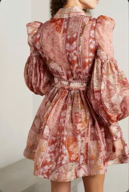 Zimmermann The Kaleidoscope Tuxedo Frill Mini in Red Swirl Floral Size 0P/Au 6 for rent on The Volte - image 2