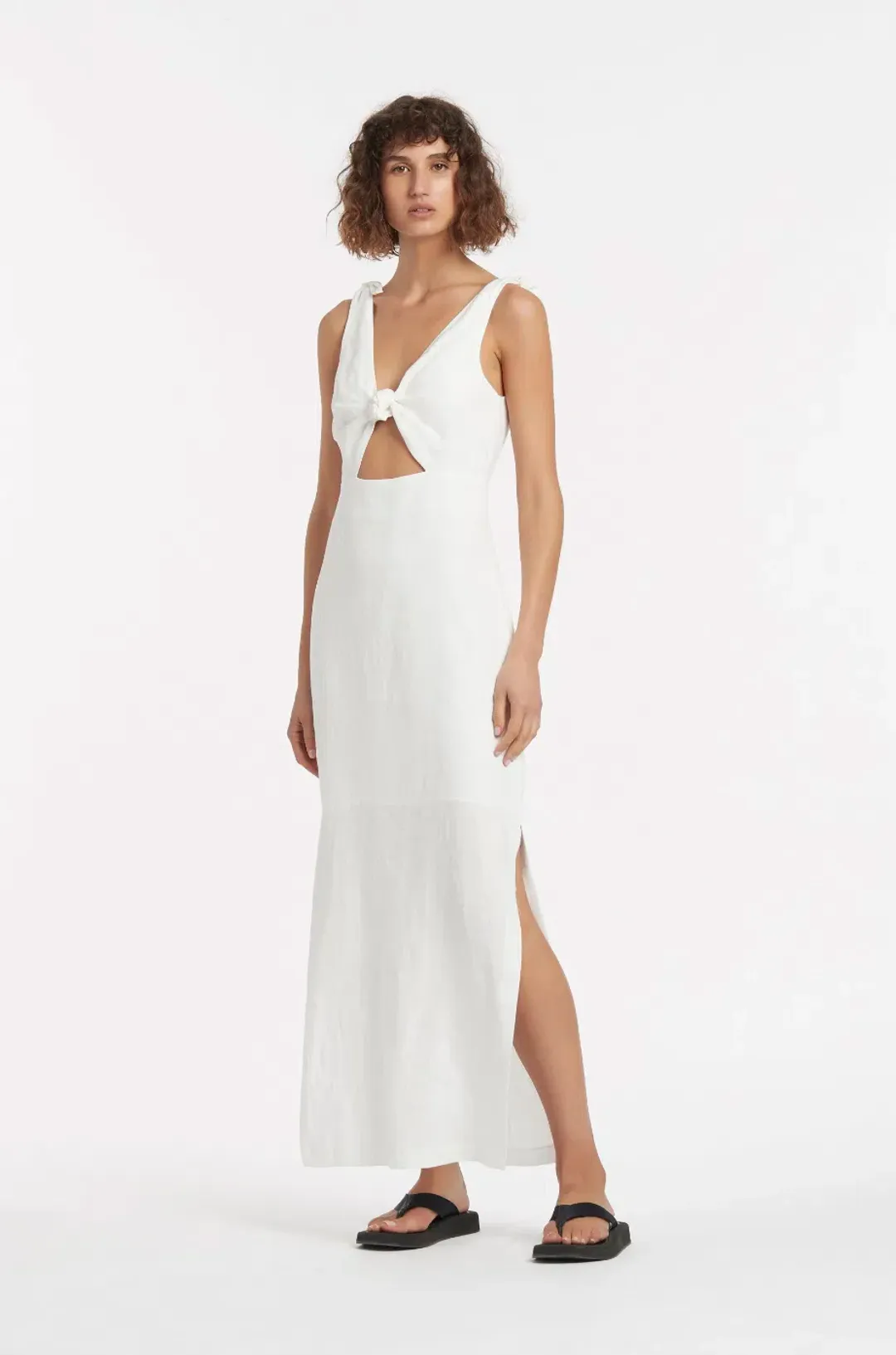 Sir The Label Alexandre Tie Midi Dress Ivory Size 0 / Au 6 for rent on The Volte - main image