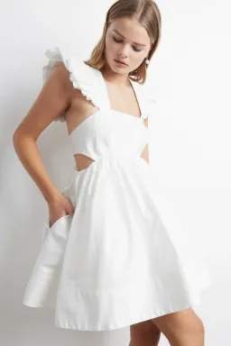 Aje Midsummer Mini Dress White Size 8 for rent on The Volte - image 4
