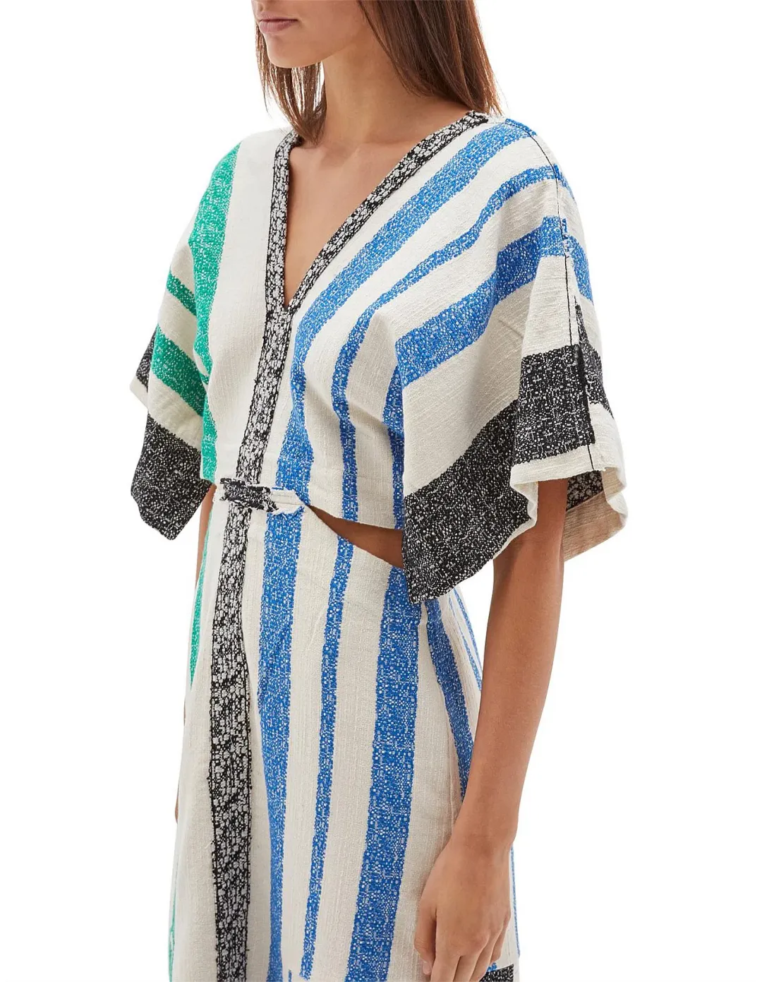 Bassike Textured Cotton Cut Out Dress Multi Size 3 for rent on The Volte - main image