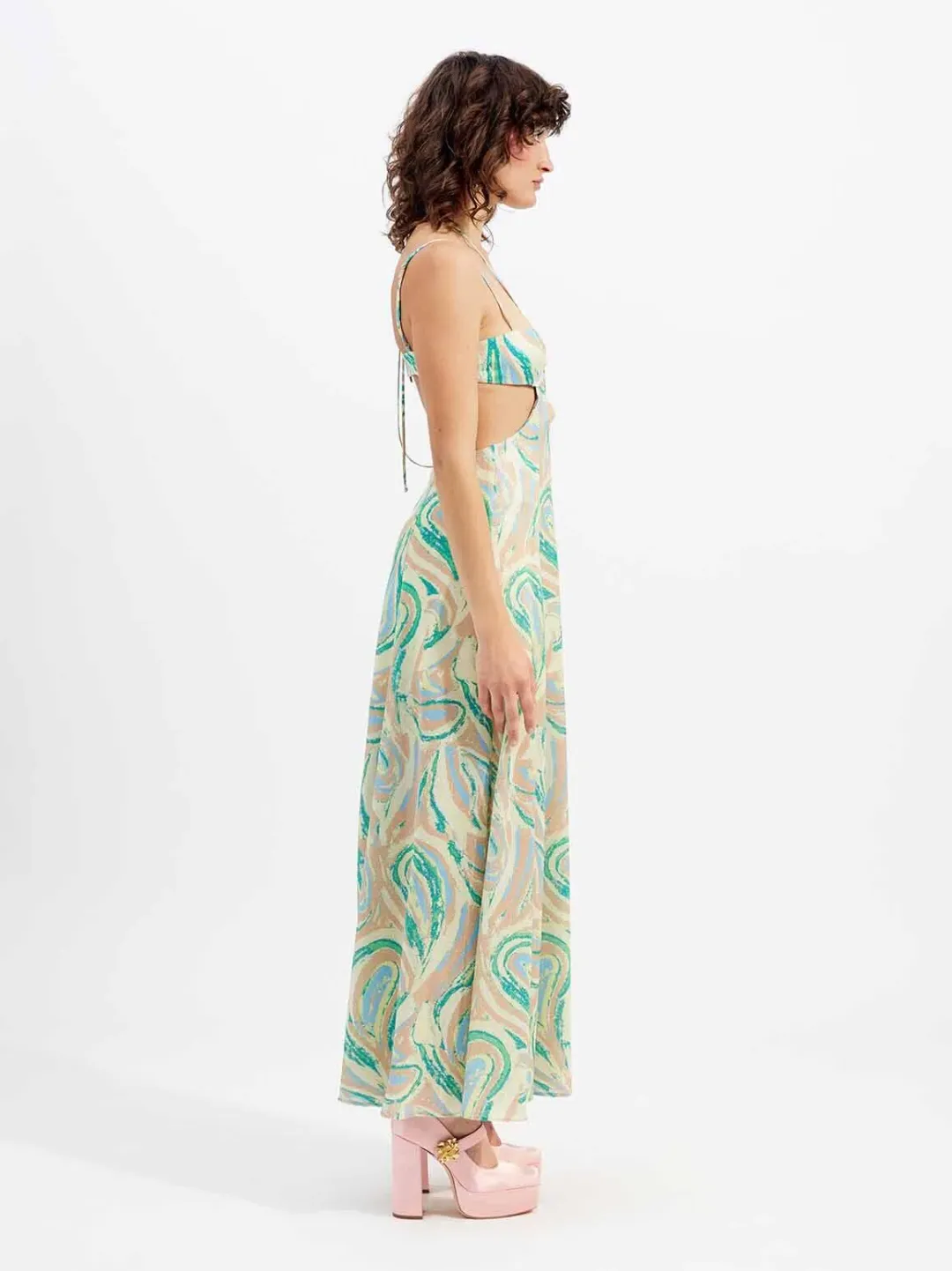 Alice McCall Swan Lake Midi Dress in Citrus Size 10 for rent on The Volte - main image