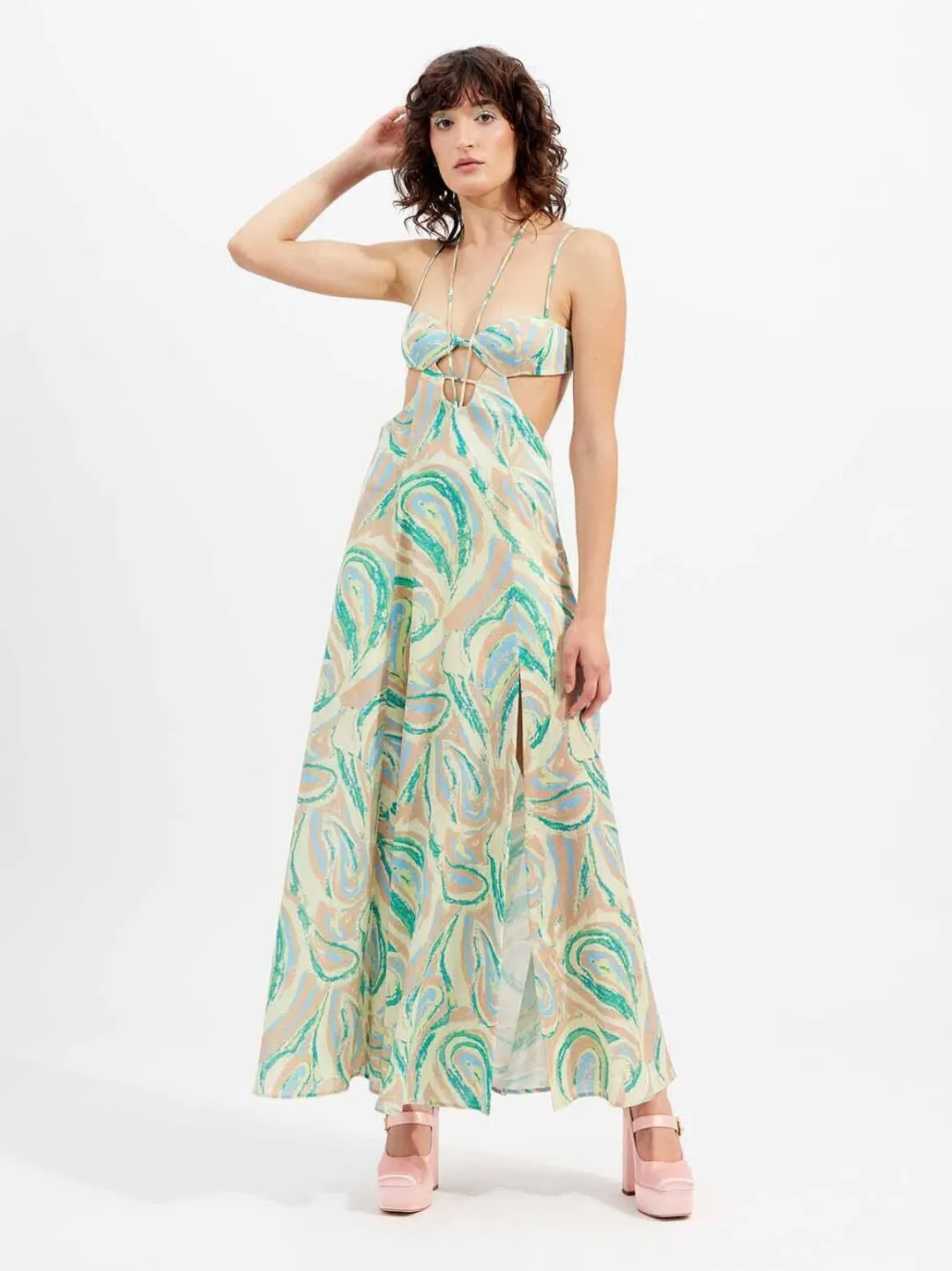 Alice McCall Swan Lake Midi Dress in Citrus Size 12 for rent on The Volte - main image