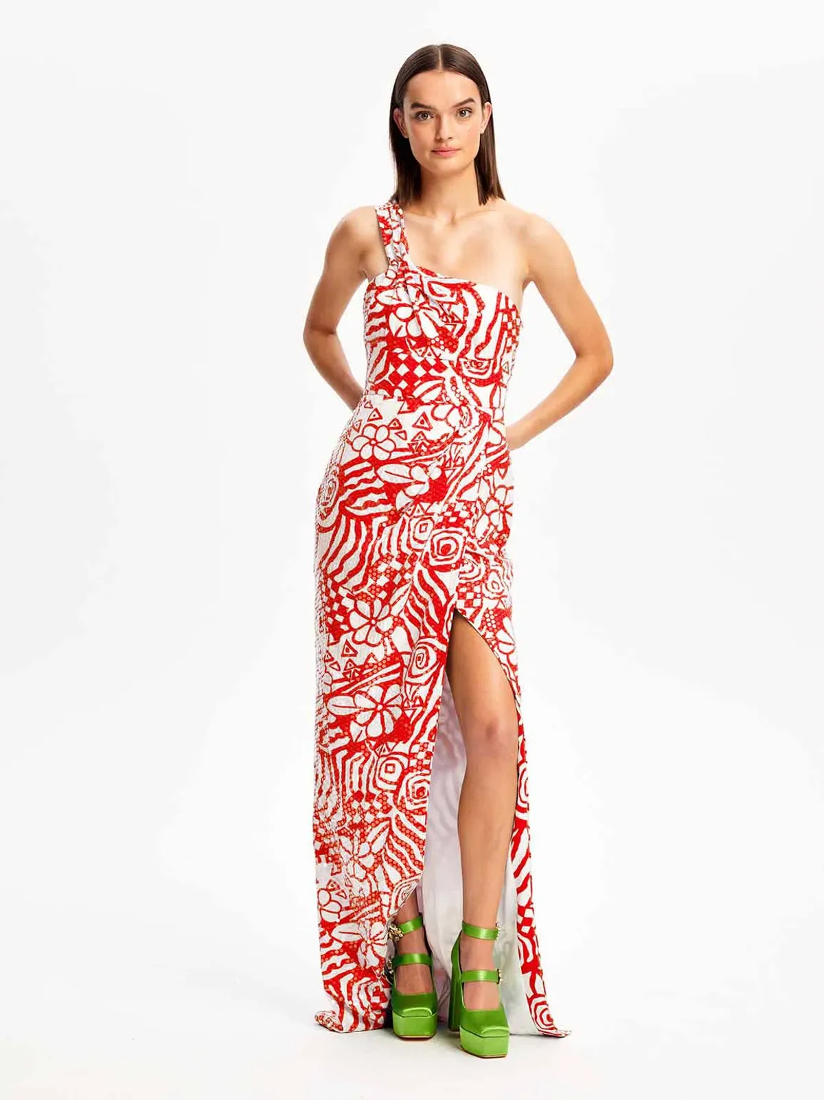 Alice McCall Daisy Daze Gown Salsa Red Size 10 for rent on The Volte - main image