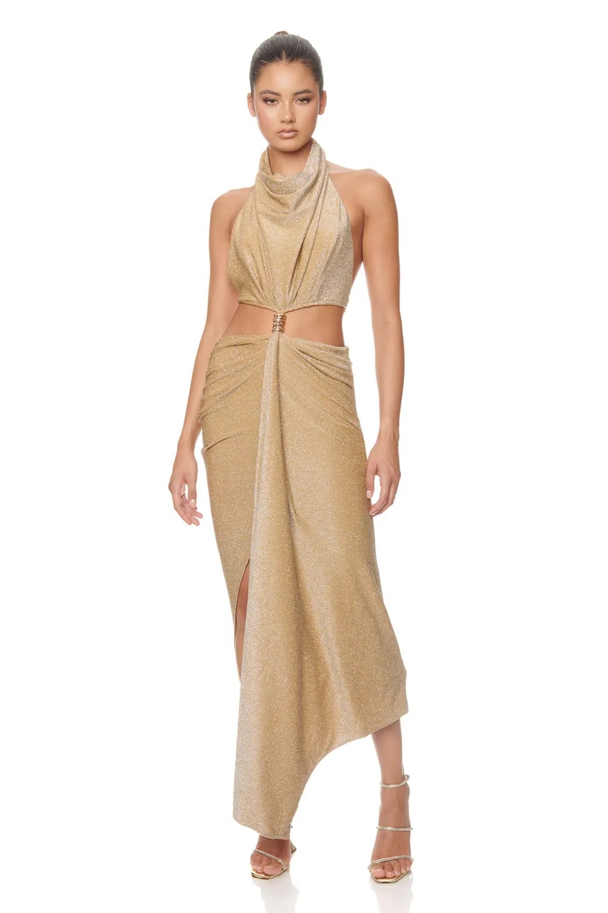 Eliya the Label Aphrodite Dress in Gold Size 6 for rent on The Volte - main image