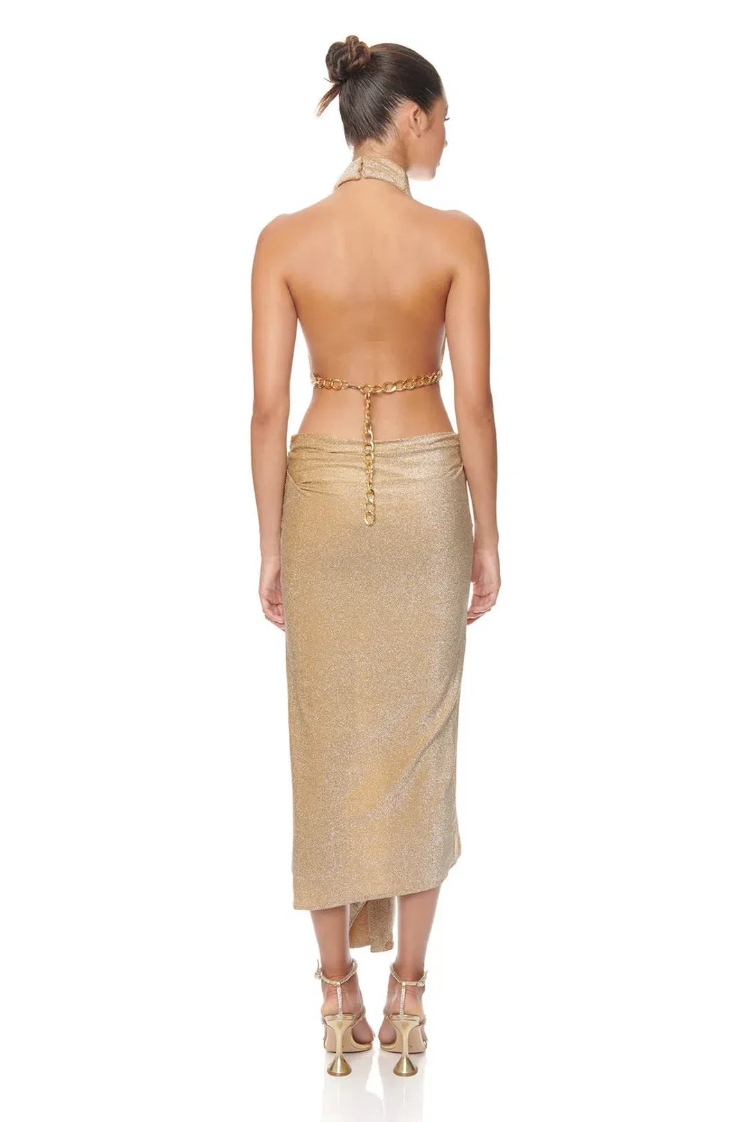 Eliya the Label Aphrodite Dress in Gold Size 6 for rent on The Volte - main image