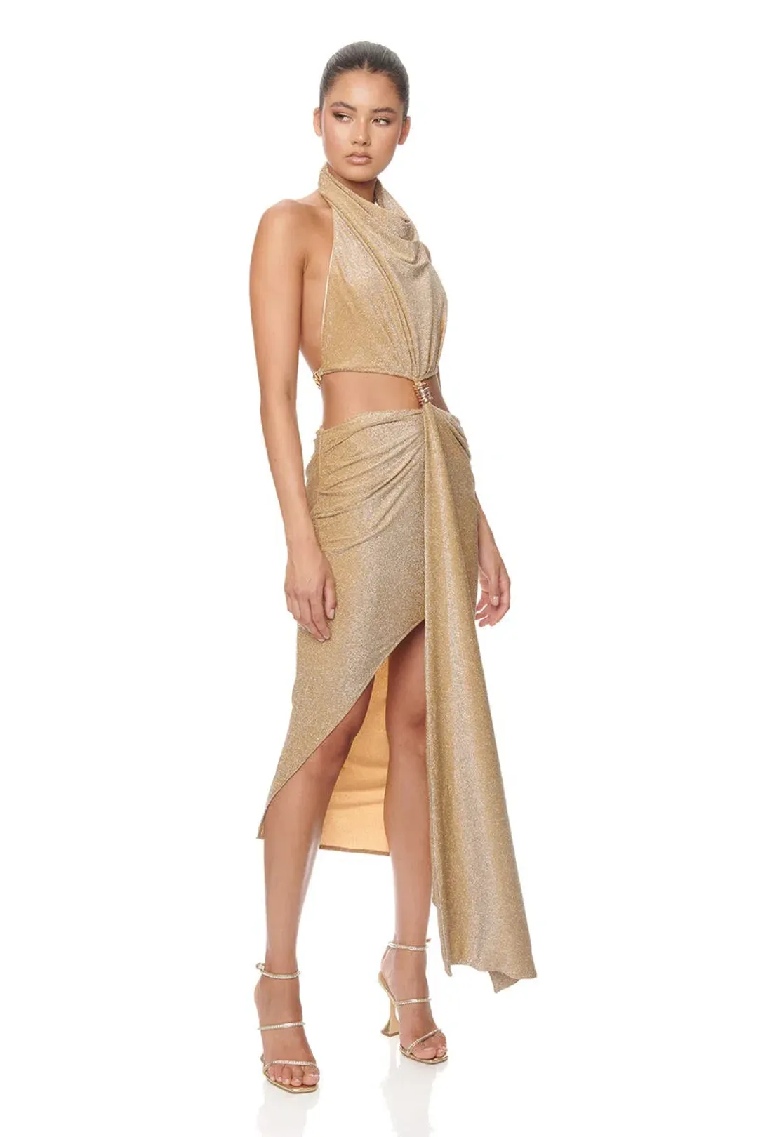 Eliya the Label Aphrodite Dress in Gold Size 6 for rent on The Volte - main image