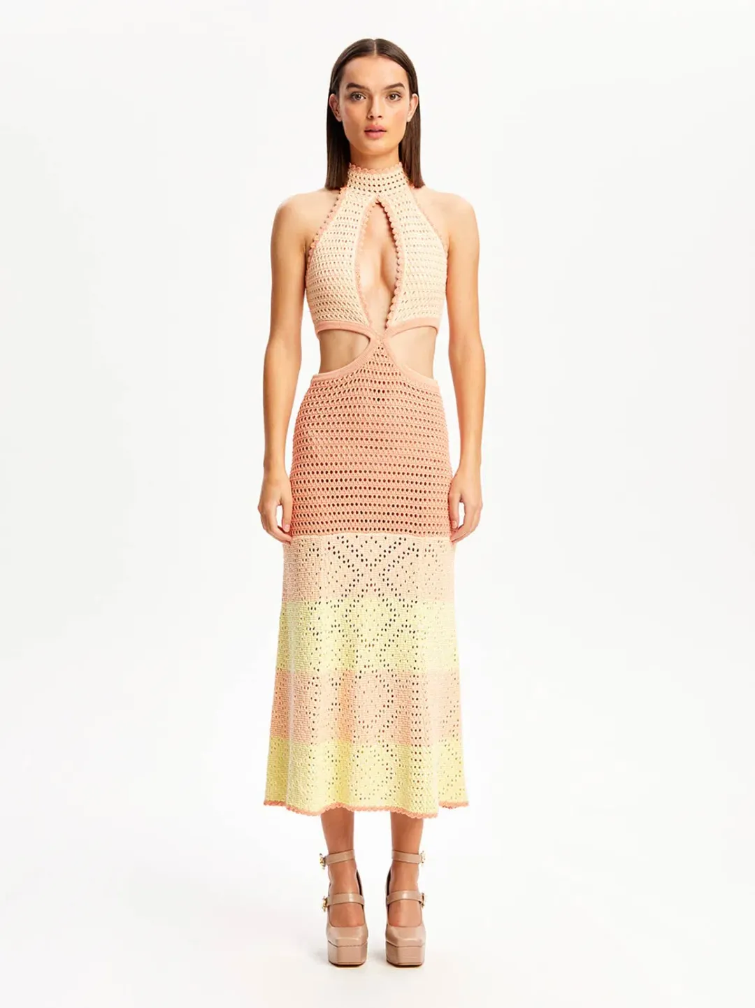 Alice McCall Salty Kisses Midi Dress Tea Rose Pink Size L / AU 12  for rent on The Volte - main image