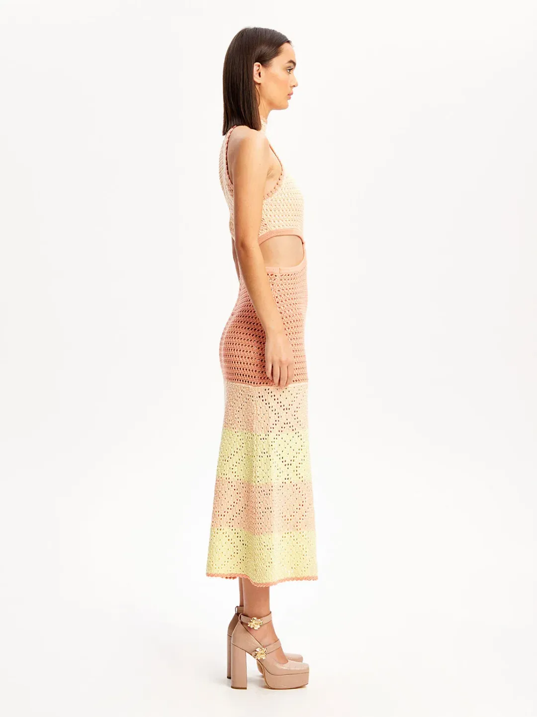 Alice McCall Salty Kisses Midi Dress Tea Rose Pink Size L / AU 12  for rent on The Volte - main image