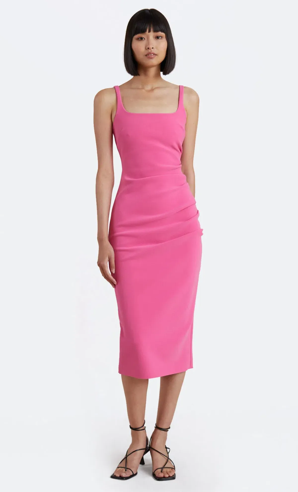 Bec & Bridge Karina Tuck Midi Dress Paradise Pink Size 10 / M for rent on The Volte - main image