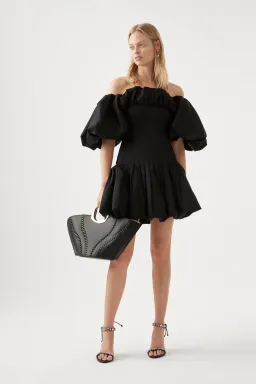 Aje Arles Off Shoulder Mini Dress Black Size L / Au 12 for rent on The Volte - image 1
