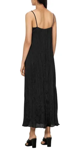 Veronika Maine Plisse Slip Dress Black Size 8 for rent on The Volte - image 3