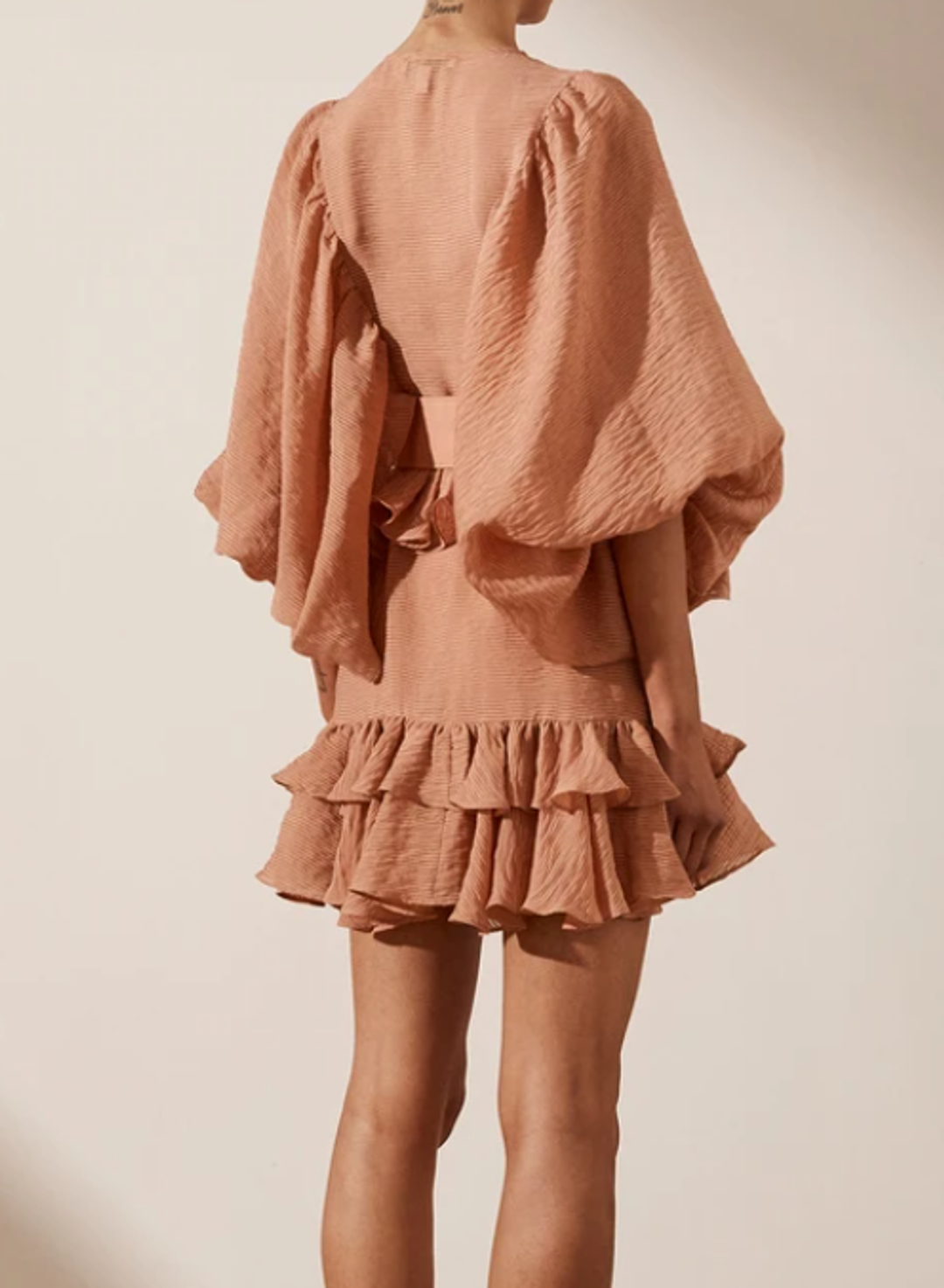 Shona Joy Charlotte Draped Mini Dress Dusty Rose Size 8 for rent on The Volte - main image
