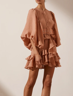 Shona Joy Charlotte Draped Mini Dress Dusty Rose Size 8 for rent on The Volte - image 3