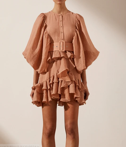 Shona Joy Charlotte Draped Mini Dress Dusty Rose Size 8 for rent on The Volte - image 2