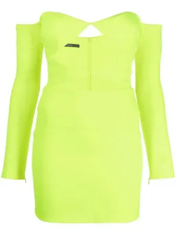 Alex Perry Hadley Mini Dress Neon Yellow Size 10 for rent on The Volte - image 3