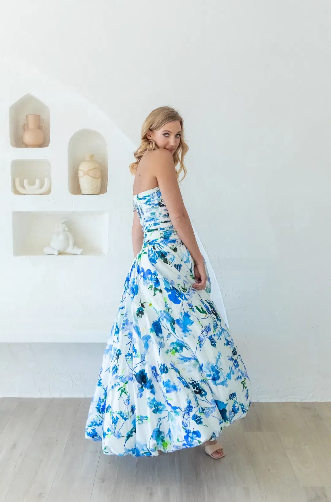 Aje Violette Bubble Hem Maxi Dress Lavenders Of Provence Print Size 6 for rent on The Volte - main image