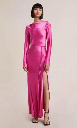 Bec & Bridge Moon Dance Long Sleeve Maxi Dress Deep Pink Size 8  for rent on The Volte - image 1
