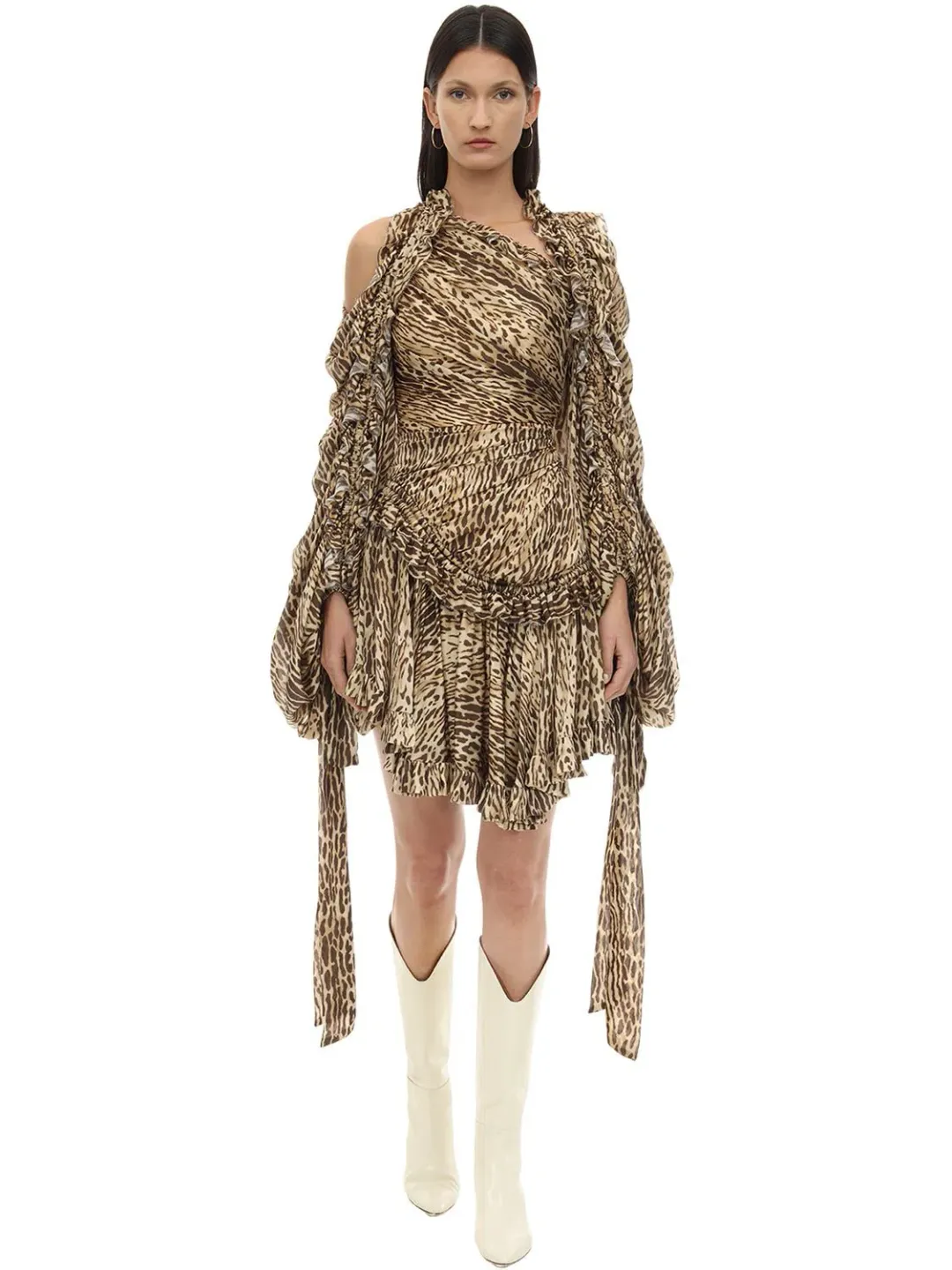Zimmermann Espionage Drawn Mini Dress Animal Print Size 0 / Au 8 for rent on The Volte - main image