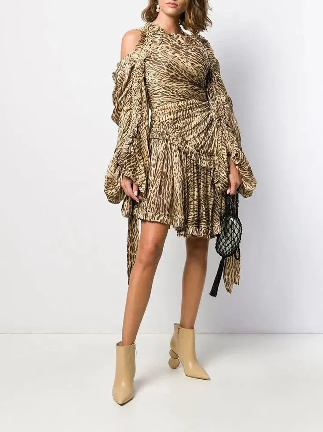Zimmermann Espionage Drawn Mini Dress Animal Print Size 0 / Au 8 for rent on The Volte - main image