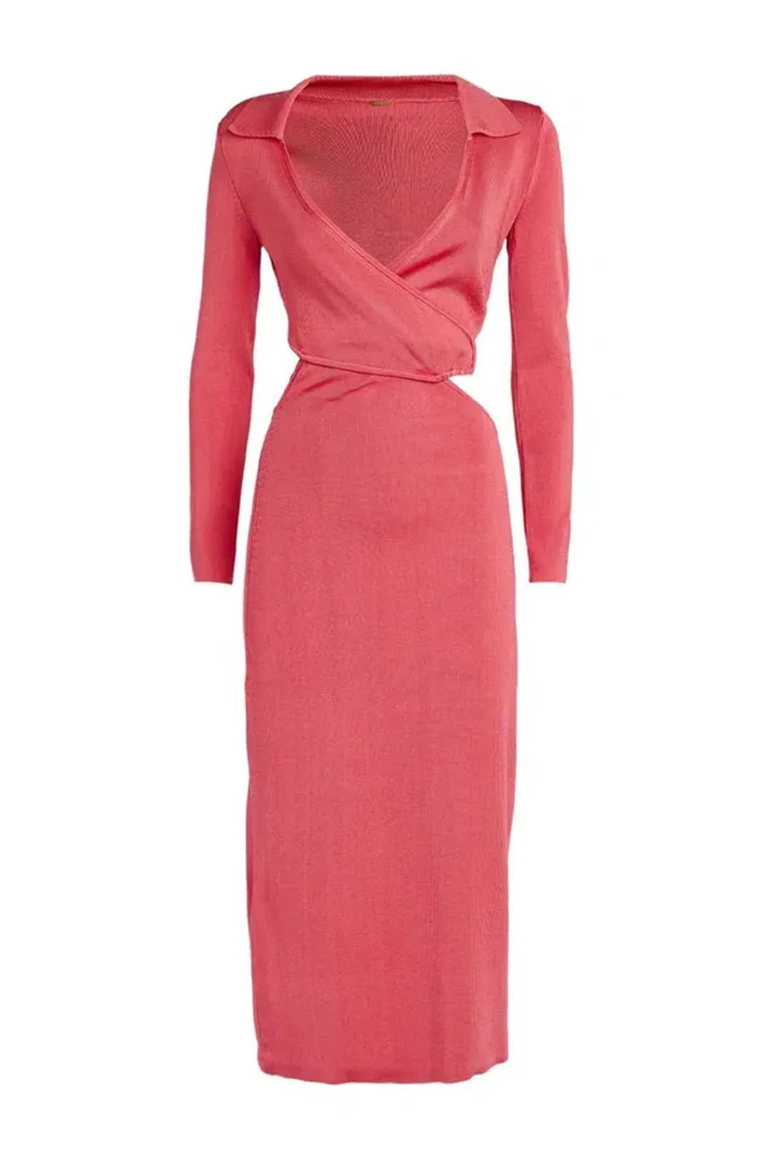 Cult Gaia Cristina Ribbed Knit Midi Dress Pink Size S / Au 8 for rent on The Volte - main image