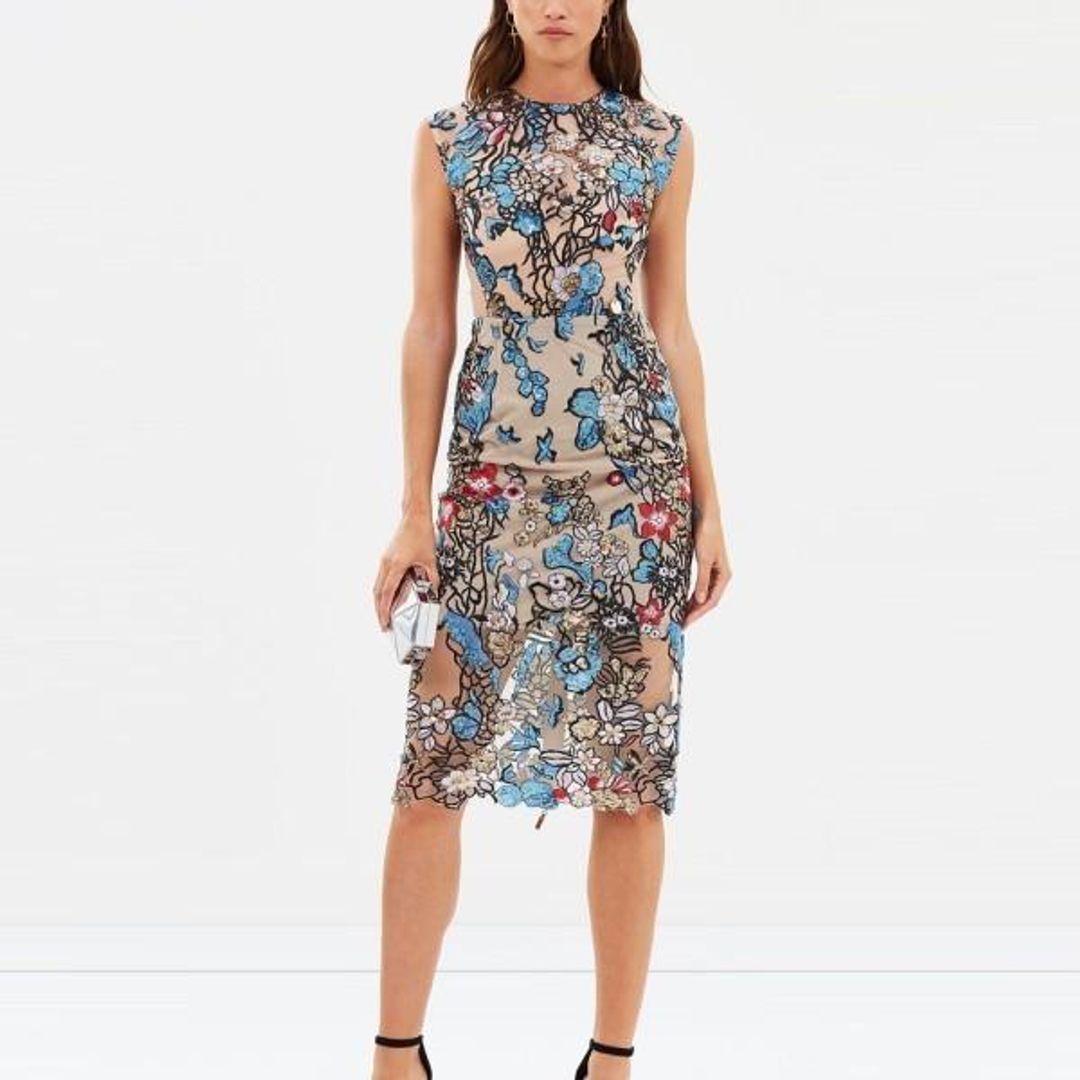 Bronx & Banco Birds Of Paradise Midi Dress Print Size 8 for rent on The Volte - main image