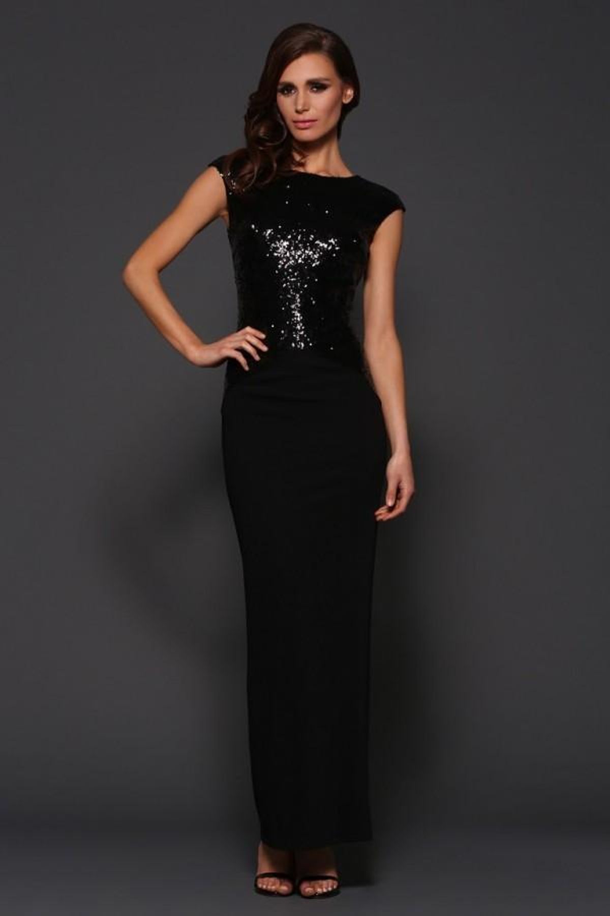 Elle Zeitoune Black Sequin Ruby Dress Black Size 10 for rent on The Volte - main image