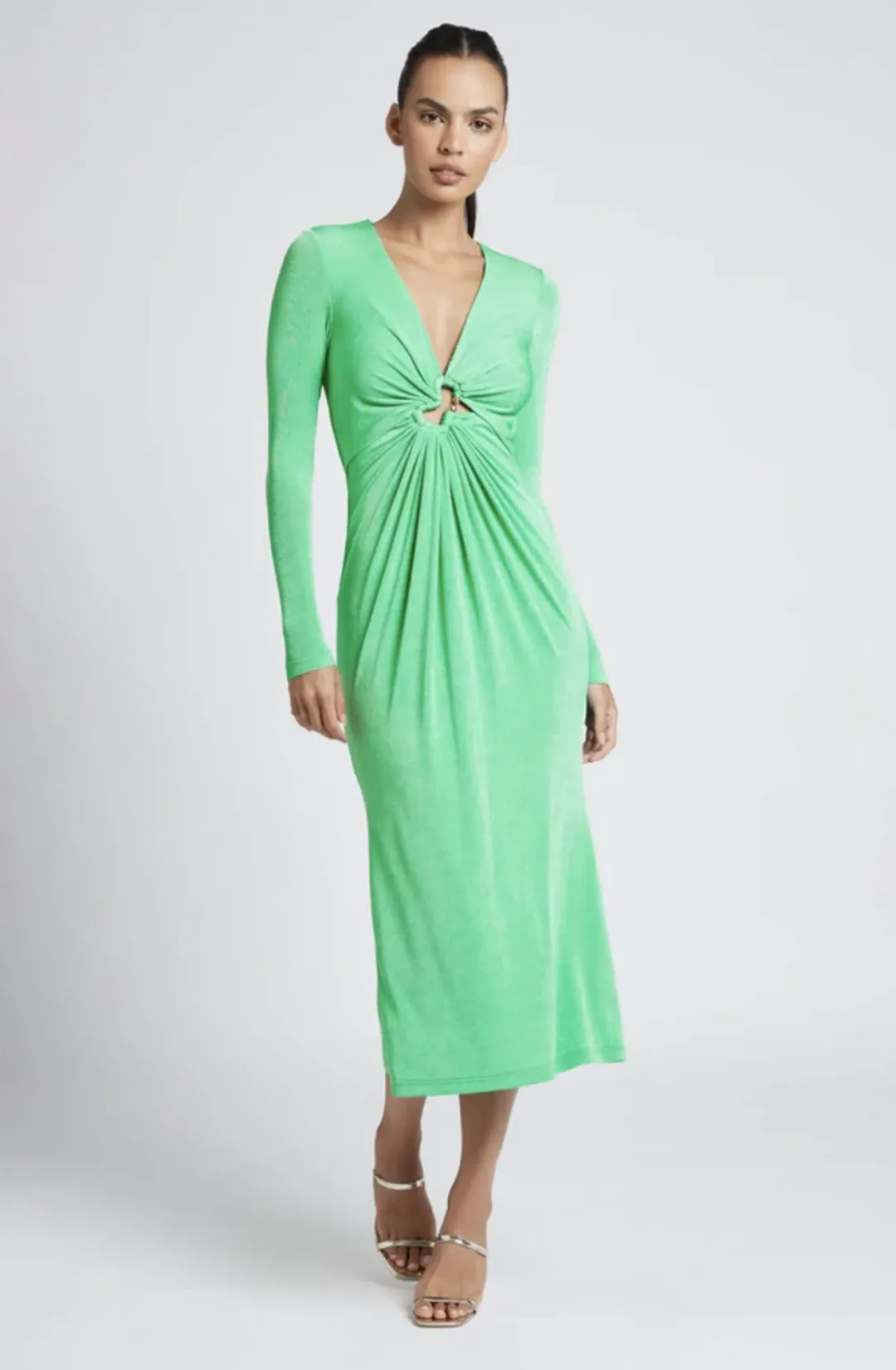 Sheike Free Spirit Midi Dress in Emerald Green Size 8 for rent on The Volte - main image